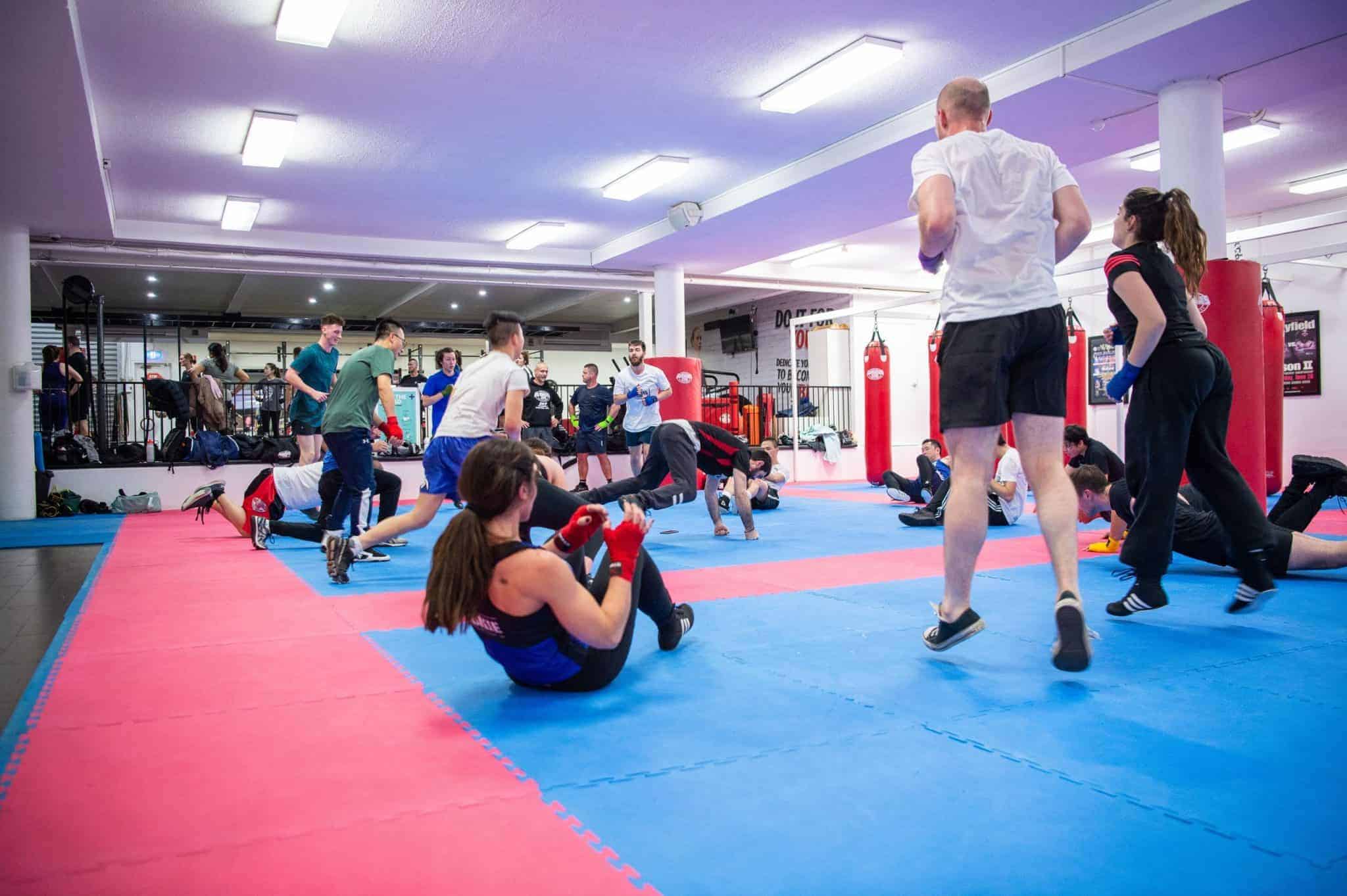 Members training on the matted martial arts floor at Hammer's Gym Nunawading